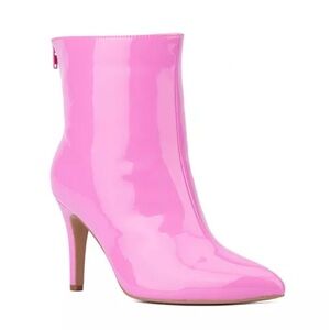 Fashion to Figure Glossy Pink Heeled Boots